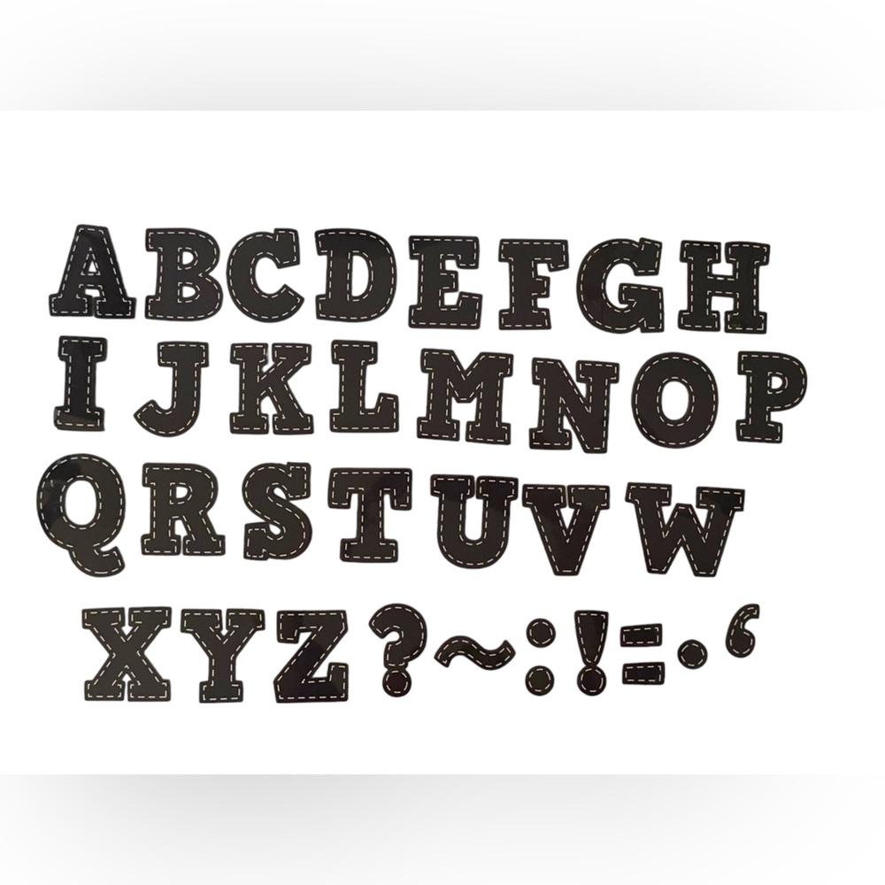 Teacher Created Resources Black Stitch Bold Block 3" Magnetic Letters